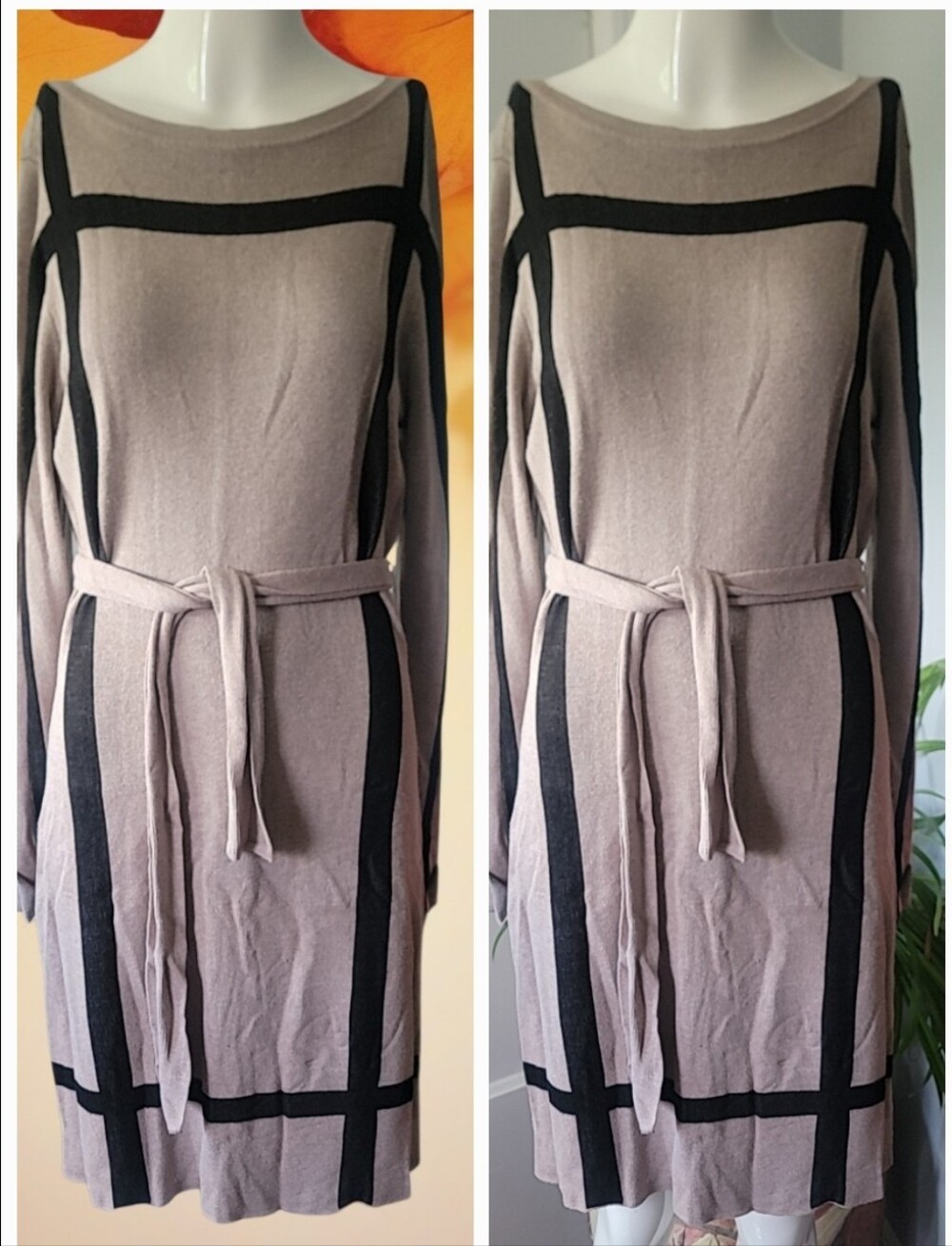 Knit Belted Long-Sleeve Dresses